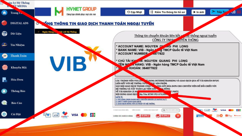 Cảnh báo mạo danh HVNet Group để lừa đảo làm nhiệm vụ mua hàng nhận hoa hồng